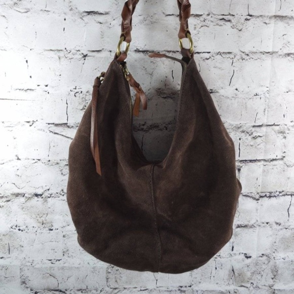 Lucky Brand Handbags - Lucky Brand brown suede leather hobo slouch purse